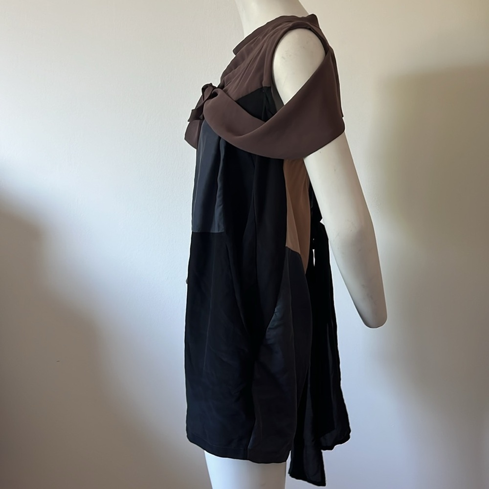 Garza Lobos Color Block Silk Runway Dress Size 36 - Picture 2 of 9